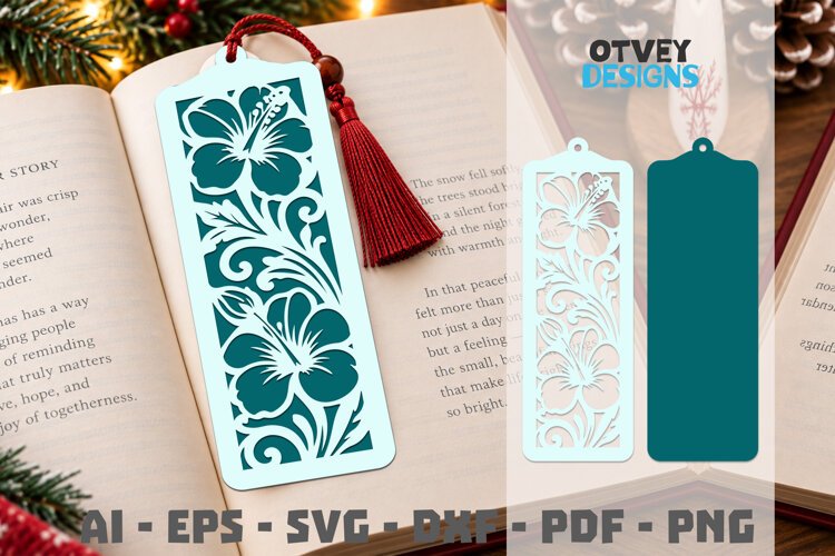 Floral Bookmark Papercut example image 1