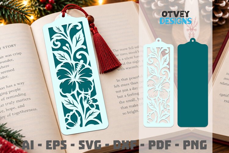 Floral Bookmark Papercut example image 1