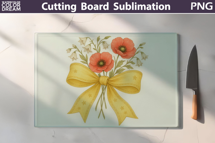 Floral Bow Cutting Board | Poppy Cutting Board
