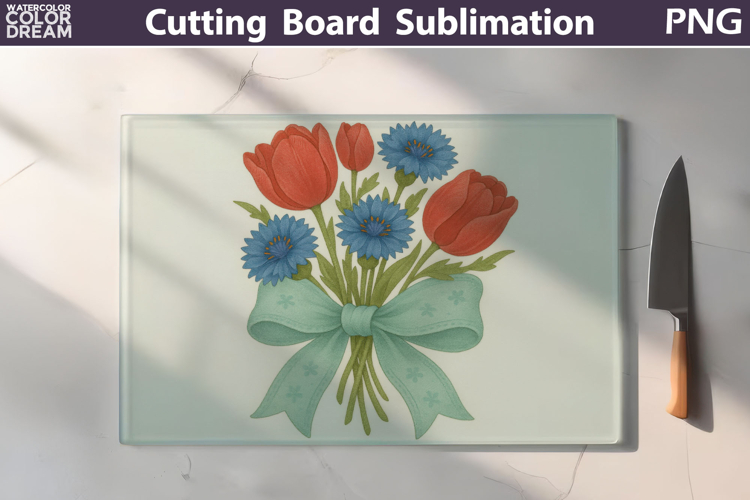 Floral Bow Cutting Board | Tulip Cutting Board