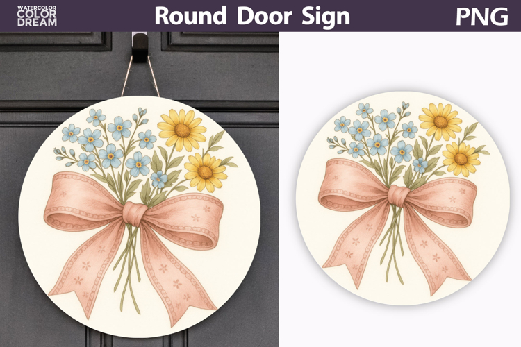 Daisy Round Sign | Wildflowers Sublimation