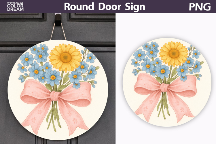 Daisy Round Sign | Wildflowers Sublimation