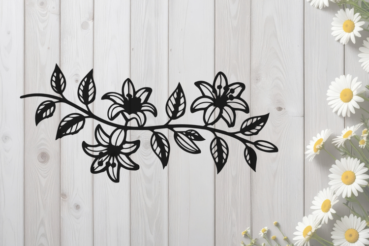 Floral Bouquet Lilies Leaves SVG
