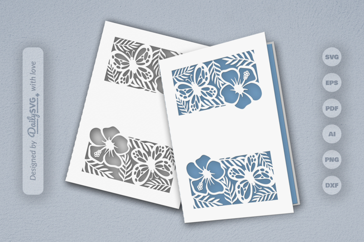 Floral Butterfly Greeting Card SVG