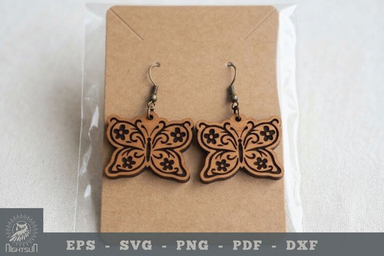 Floral Butterfly Lasercut Earring example image 1
