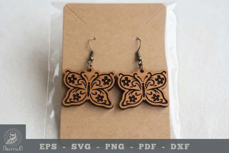 Floral Butterfly Lasercut Earring