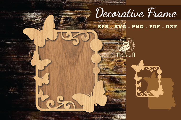 Floral Butterfly Lasercut Frame SVG