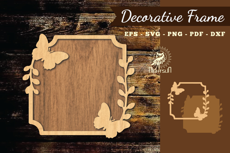 Floral Butterfly Lasercut Frame SVG