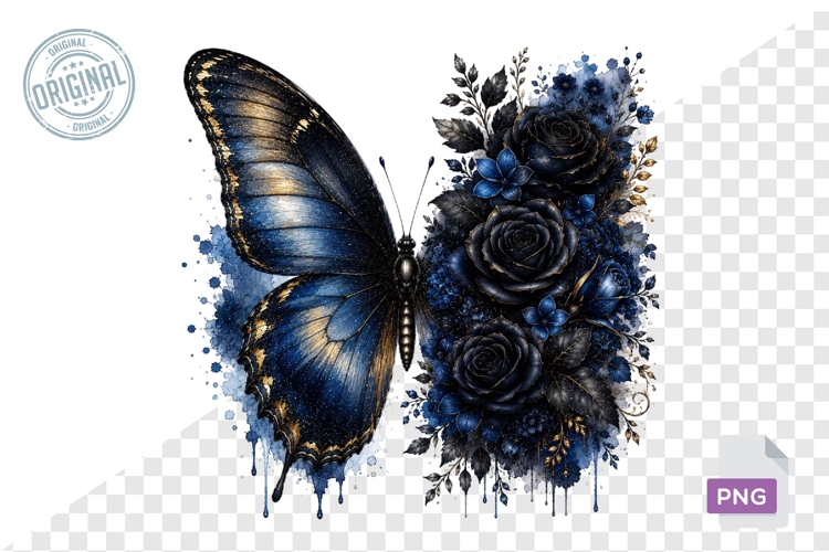 Floral Butterfly Png , Flying Butterflies Illustrations