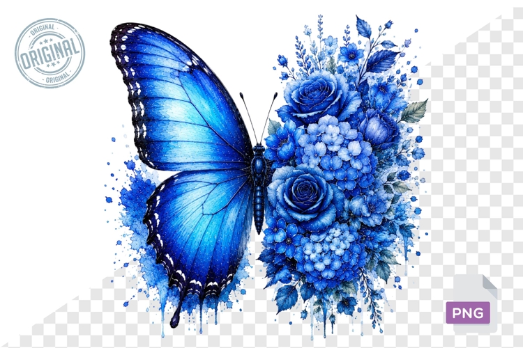 Floral Butterfly Png , Flying Butterflies Illustrations 8
