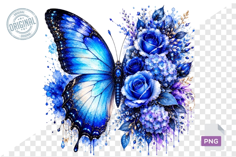 Floral Butterfly Png , Flying Butterflies Illustrations 9