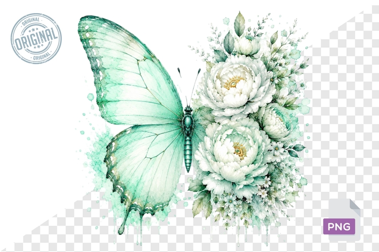 Floral Butterfly Png , Flying Butterflies Illustrations 10