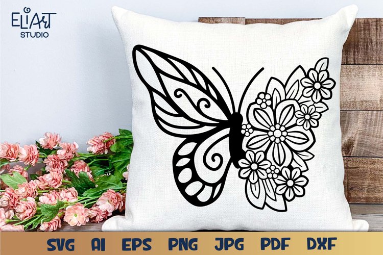 Butterfly Flowers Svg Image 14