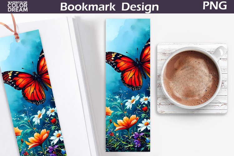 Butterfly Flowers Bookmark | Floral Bookmark