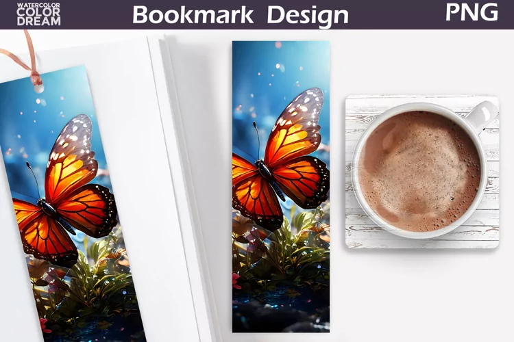 Butterfly Flowers Bookmark | Floral Bookmark