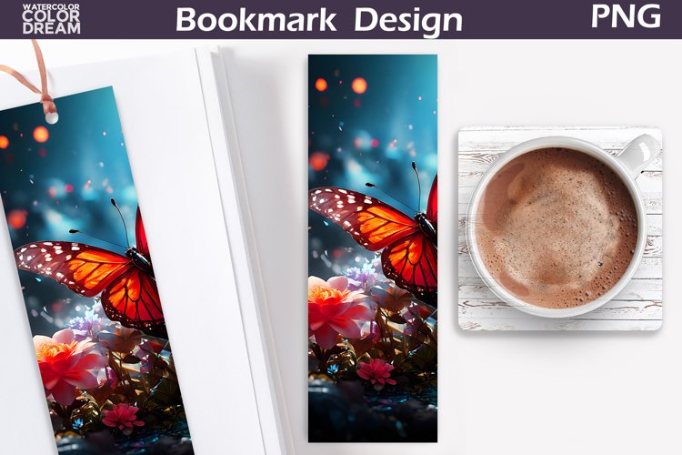 Butterfly Flowers Bookmark | Floral Bookmark