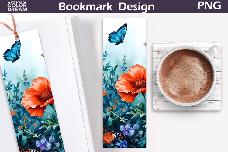 Butterfly Flowers Bookmark | Floral Bookmark