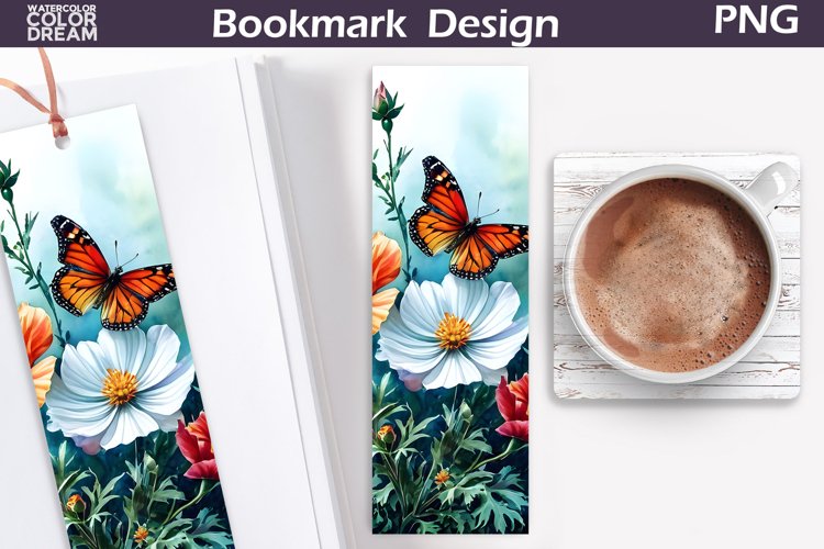 Butterfly Flowers Bookmark | Floral Bookmark