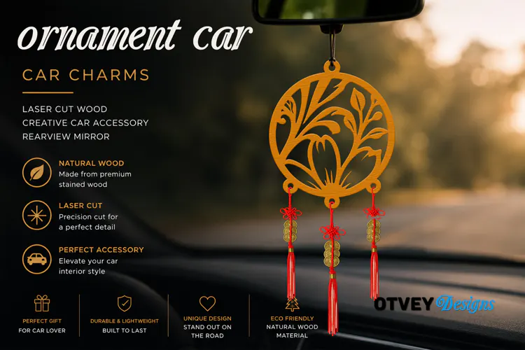 Floral Car Charms laser Cut