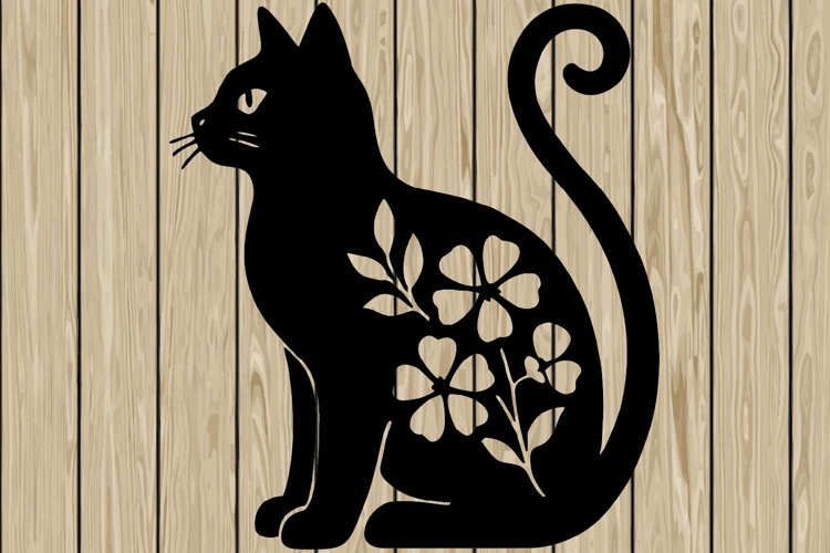Cat Silhouette Clipart Image 13