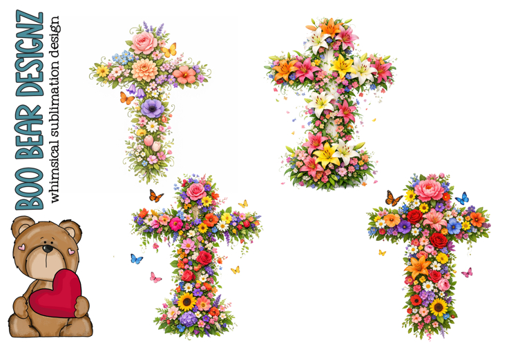 Floral Cross Clipart