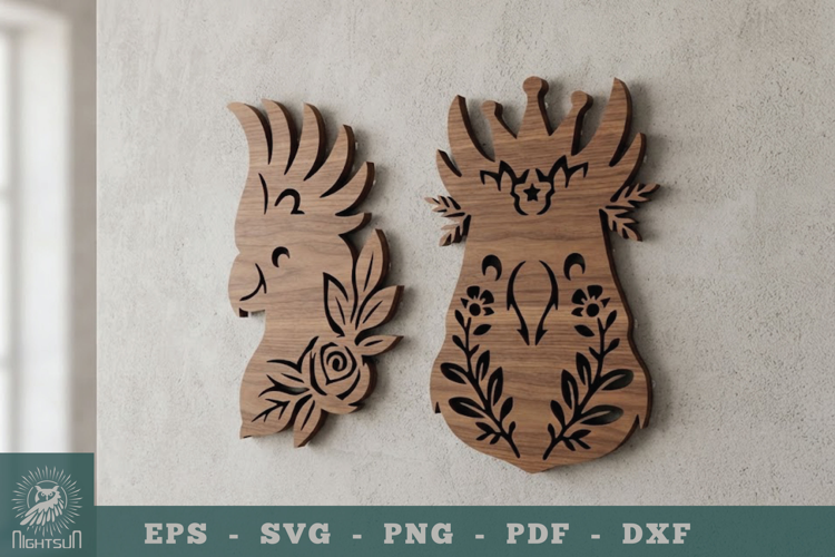 Floral Cockatoo Lasercut Wall Decor