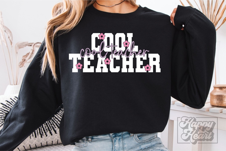 Cool Teacher SVG PNG - Teacher Shirt Design Floral