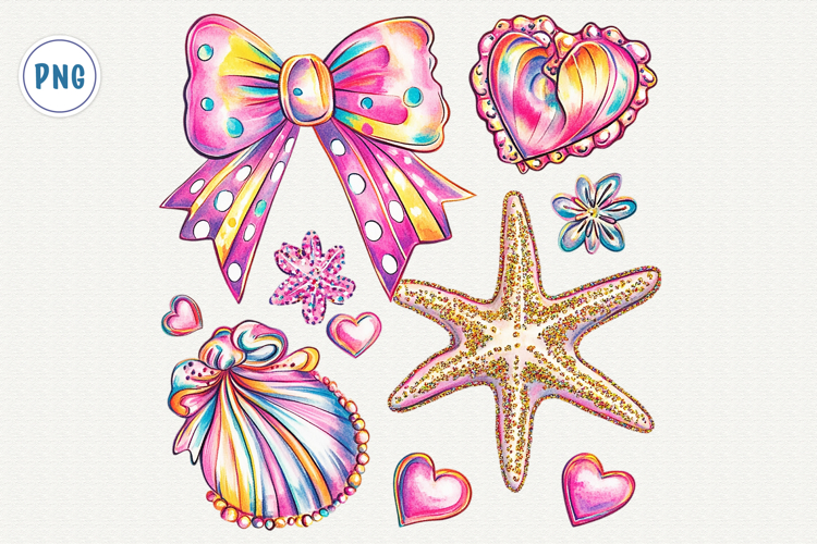 Floral Coquette Seashell PNG example image 1