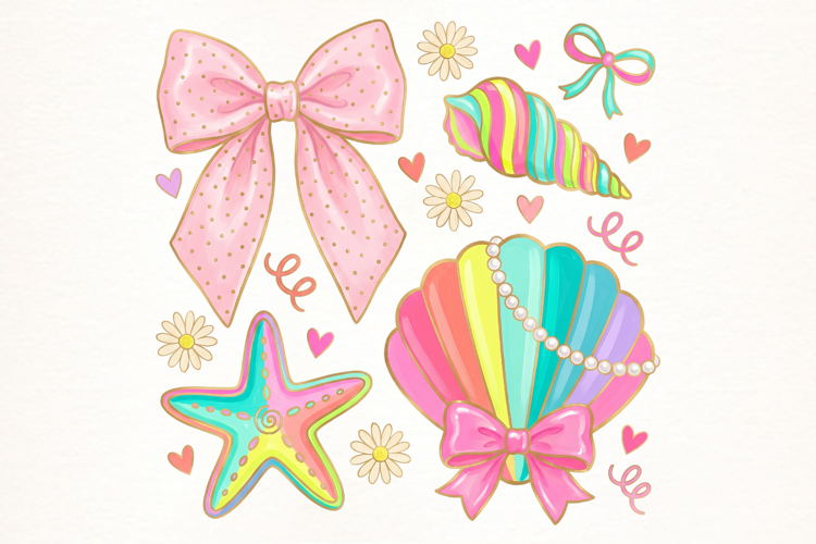 Floral Coquette Seashell PNG