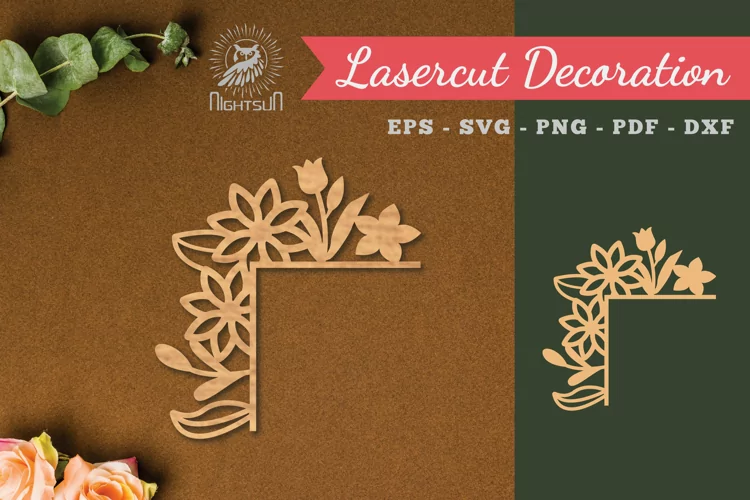 Floral Corner Laser Cut Decoration