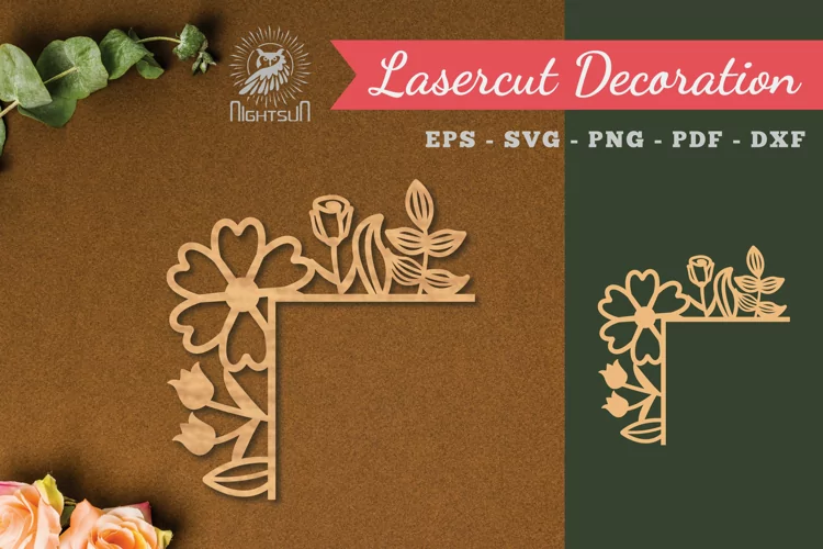 Floral Corner Laser Cut Decoration