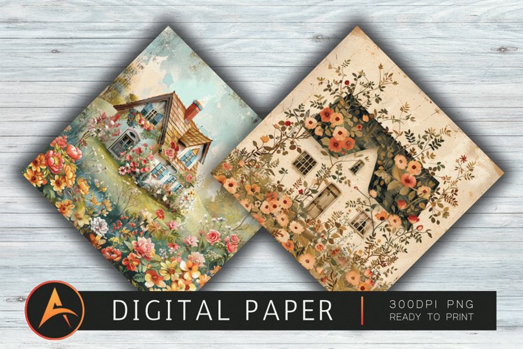 FLORAL COTTAGE Digital paper