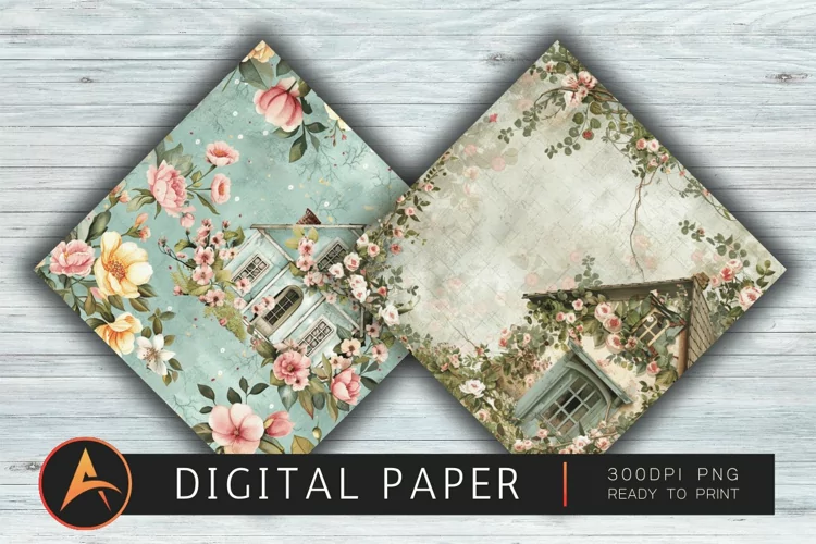 FLORAL COTTAGE Digital paper