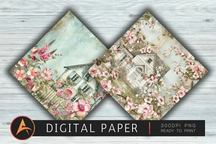FLORAL COTTAGE Digital paper