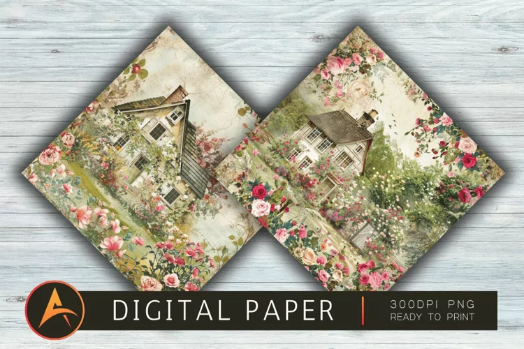 FLORAL COTTAGE Digital paper