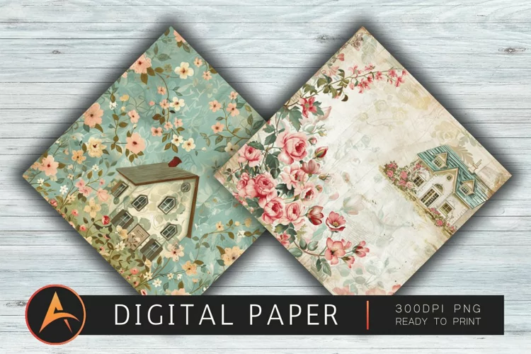 FLORAL COTTAGE Digital paper