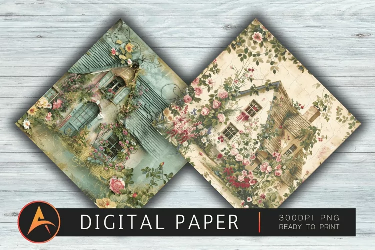 FLORAL COTTAGE Digital paper