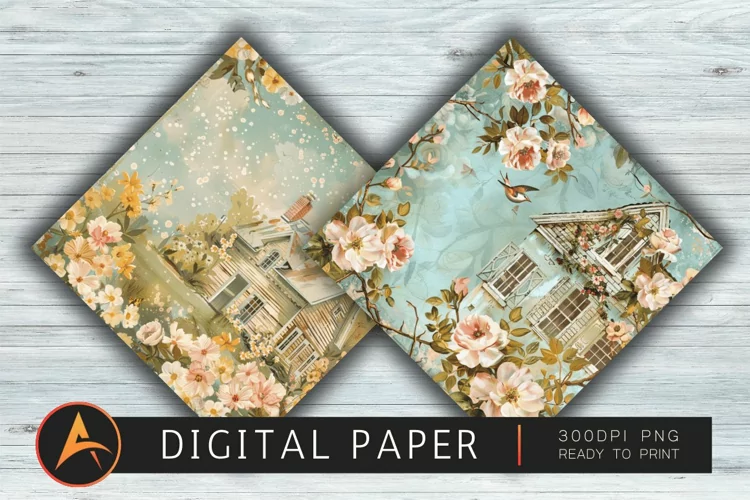FLORAL COTTAGE Digital paper