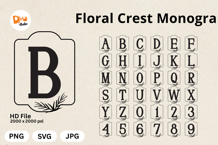 Floral Crest Monogram