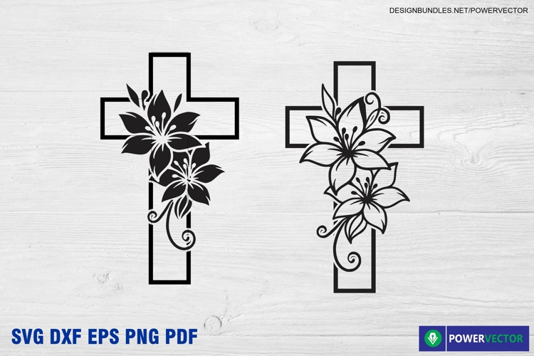 Floral Cross Svg