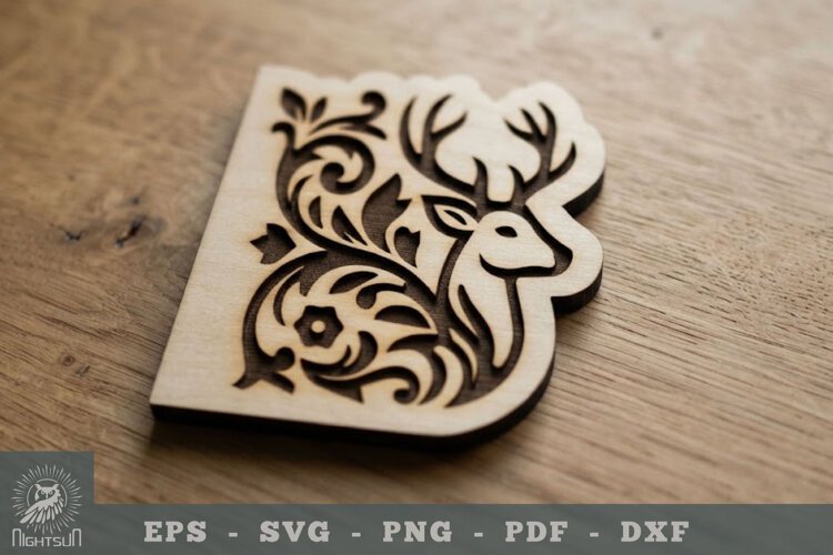 Floral Deer Lasercut Corner 1 example image 1