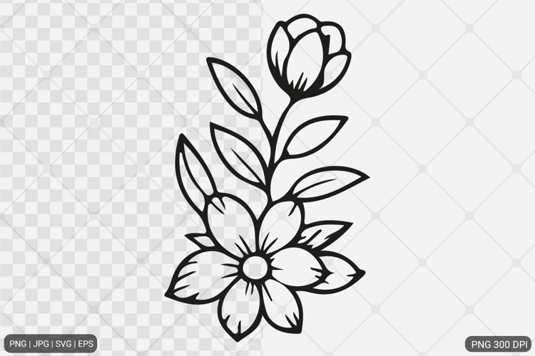 Flower Outline Clipart Image 11