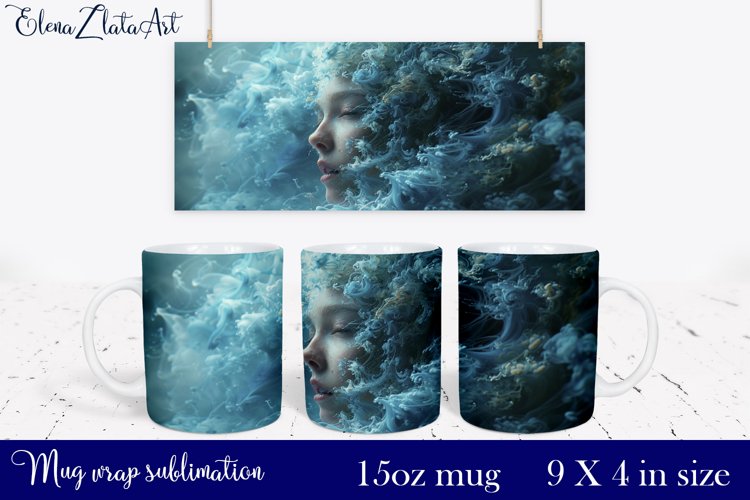 Beach girl mug sublimation | Summer mug design example image 1