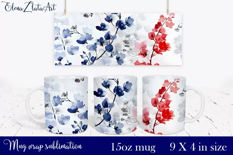 Watercolor Pink Peony Mug Sublimation, Floral Design Mug