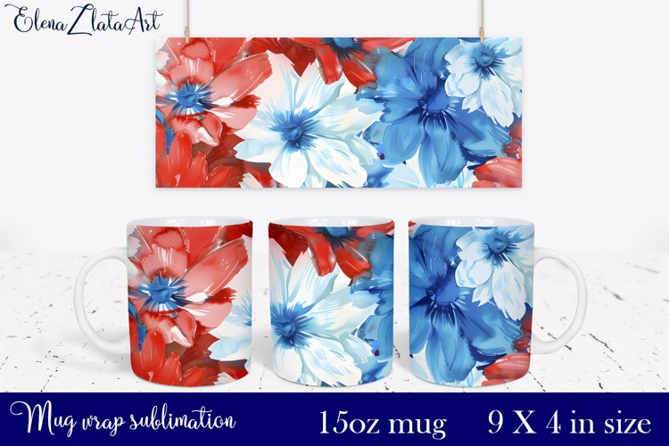 Watercolor Pink Peony Mug Sublimation, Floral Design Mug example image 1