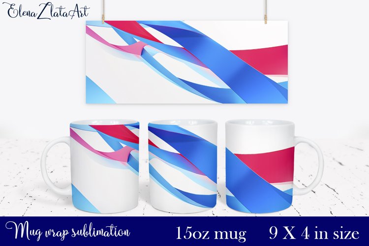 Sublimation mug design Mountain landscape 15 oz