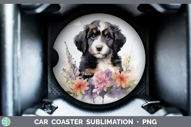 GorgeousFloral Dog Car Coaster design.