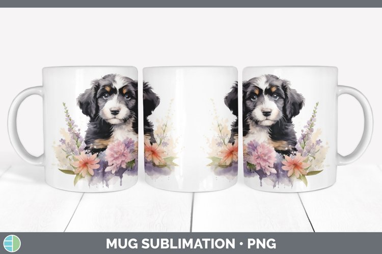 GorgeousFloral Dog Mug Wrap design.