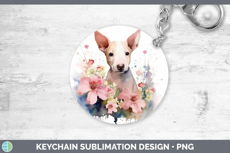 GorgeousFloral Dog Keychain design.