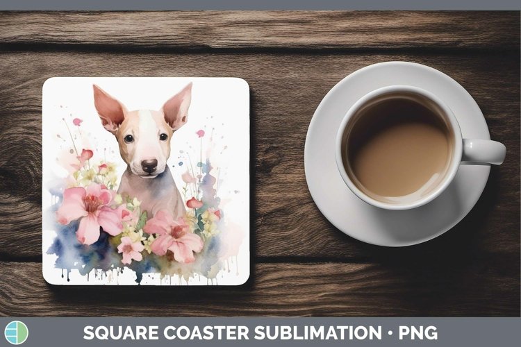 GorgeousFloral Dog Square Coaster design.